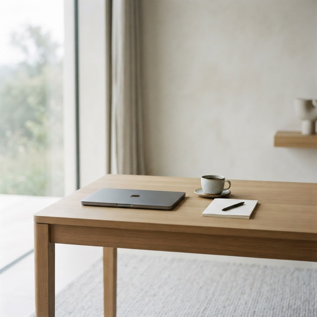 Ambiente de trabalho minimalista e sereno